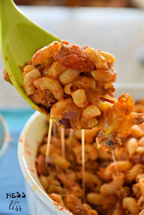 Chili Macaroni Casserole - Mess for Less