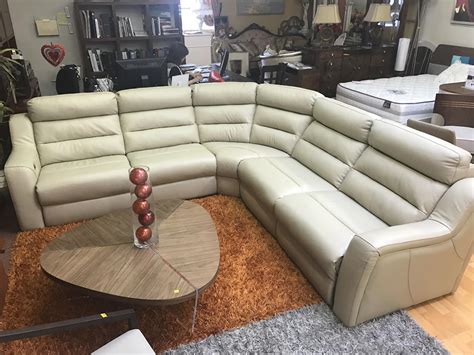 Kuka sectional sofa leather Recliner beige | Leather Sectionals