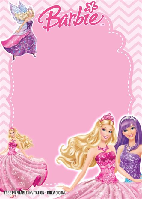 Pin on Barbie birthday invitations