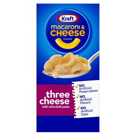 Kraft Three Cheese Mac and Cheese Dinner, 7.25 oz Box - Walmart.com ...