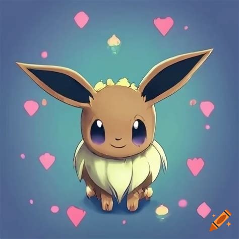 Cute beautiful pretty eevee high-res on Craiyon