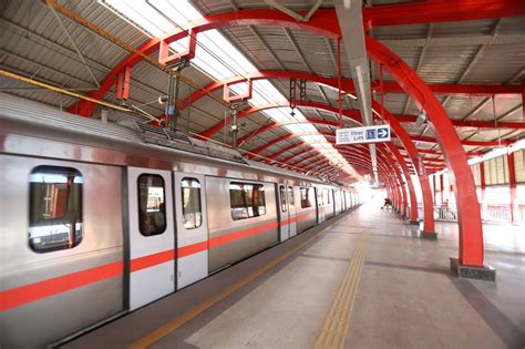 DMRC Updates Exterior Facades On Red Line Metro Stations - Metro Rail News