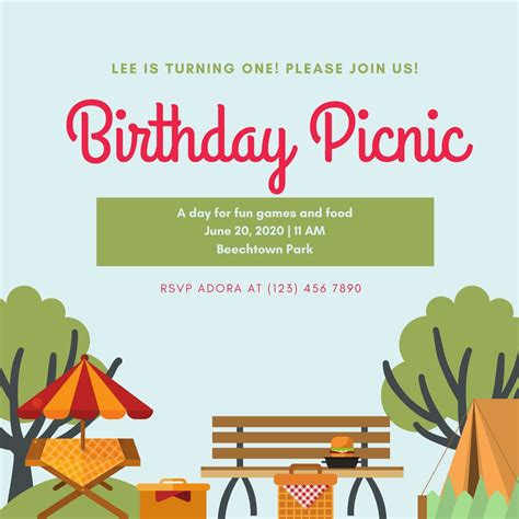 Customize 56+ Picnic Invitations Templates Online - Canva