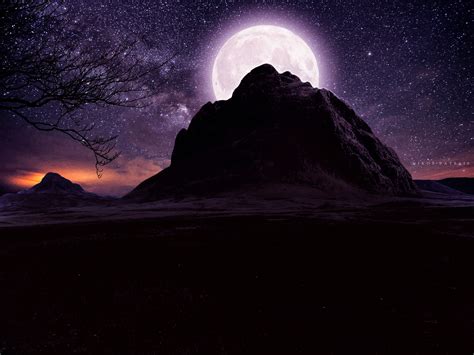 800x480 Moon Over Mountain 800x480 Resolution HD 4k Wallpapers, Images ...