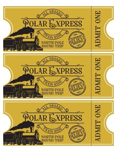 FREE Printable Polar Express Train Tickets PDF in 2023 | Polar express ...