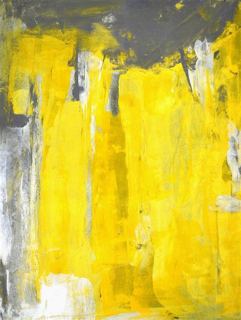 Fifth - Grey And Yellow Abstract Art Painting Painting by CarolLynn Tice