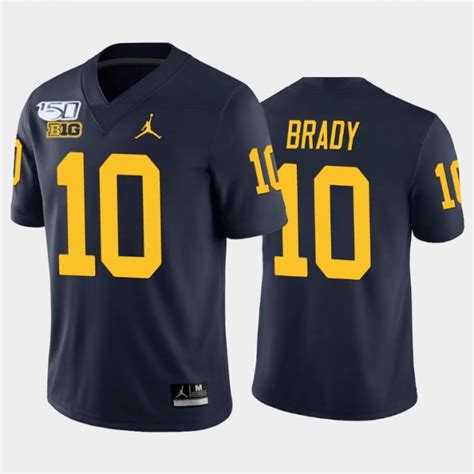 Michigan Wolverines Tom Brady College Football Jersey Navy Game