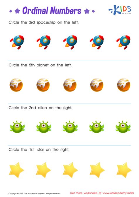 ordinal numbers worksheets - ordinal numbers kindergarten numbers ...