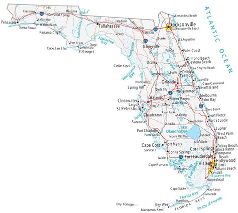 Map of Florida - Cities and Roads - GIS Geography