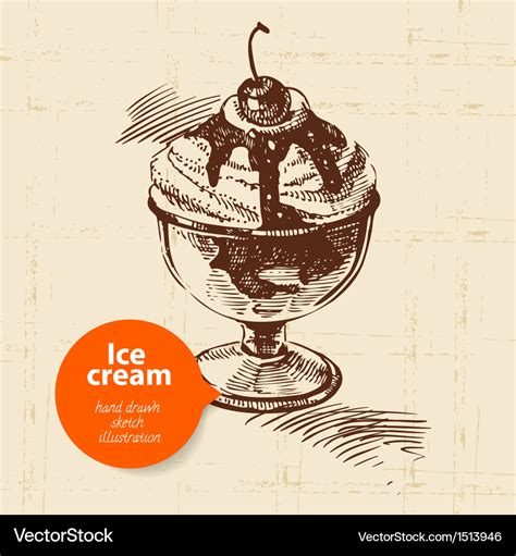 Vintage sweet ice cream background Royalty Free Vector Image