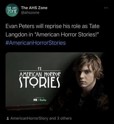 Evan Peters will once again play Tate Langdon for AHStories : r ...