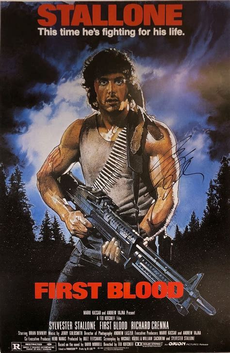 Autograph signed rambo first blood poster coa – Artofit