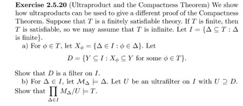 model theory - Ultrafilter Proof of the Compactness theorem ...