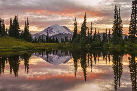 Mount Rainier Sunset Reflection | Tipsoo Lake, Mount Rainier National ...