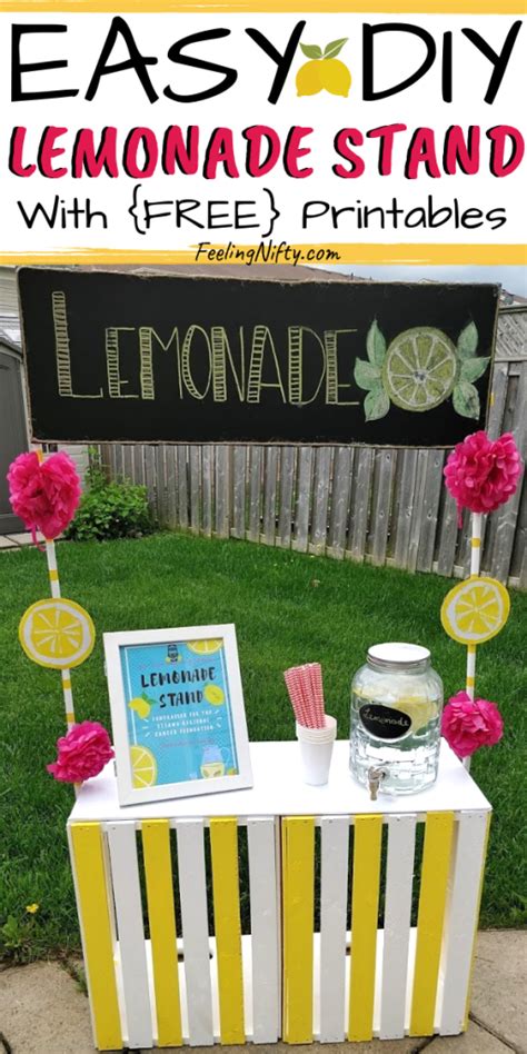 DIY Lemonade Stand that's Super Easy to Make -with Free Printables Signs