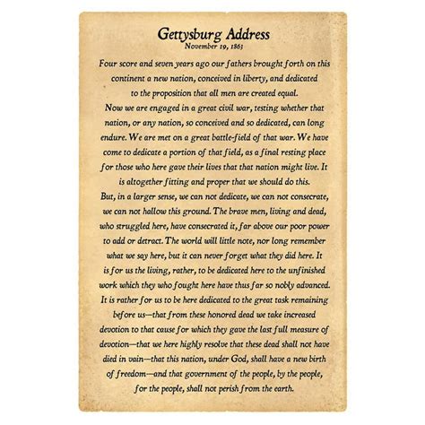 Gettysburg Address Printable