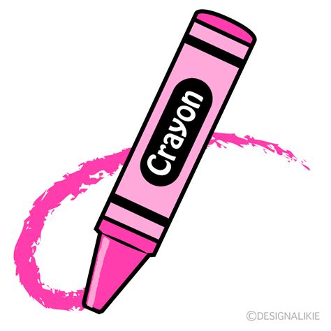 Drawing Pink Crayon Clip Art Free PNG Image｜Illustoon