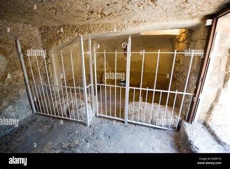 Inside the Garden Tomb. The Garden Tomb in Jerusalem is one of the two ...