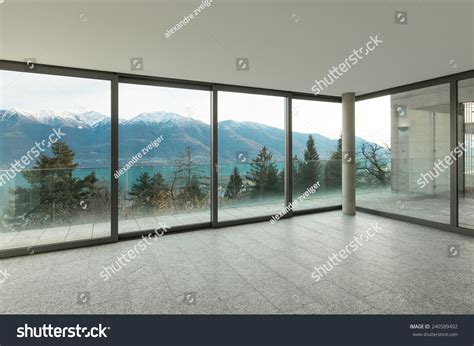 Modern Architecture Wide Apartment Room Windows Stock Photo 240589492 ...