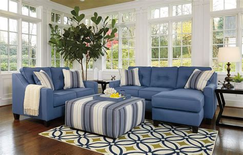 Aldie Nuvella Blue Living Room Set BenchCraft, 2 Reviews | Furniture Cart