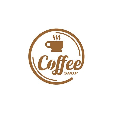 Coffee shop logo, flat logo design. | Coffee shop logo, Coffee shop ...