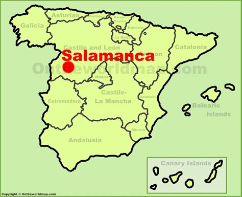 Salamanca en el mapa de España