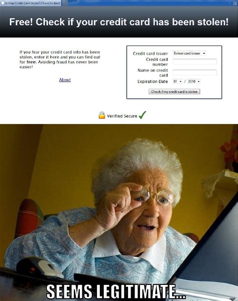 Grandma finds that her credit card *has* been stolen... | Credit card ...