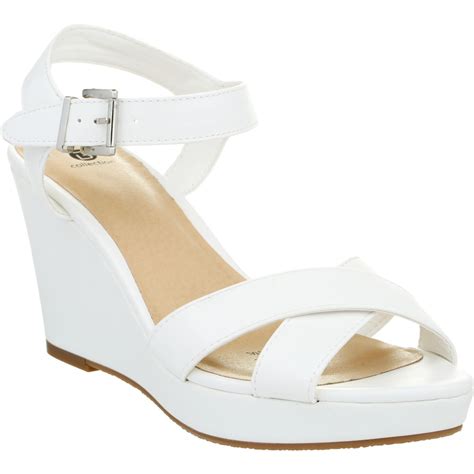 B Collection Women's Wedge Sandals - White | BIG W