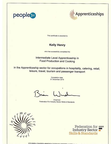 Apprenticeship Certificate - Village Green Bakes