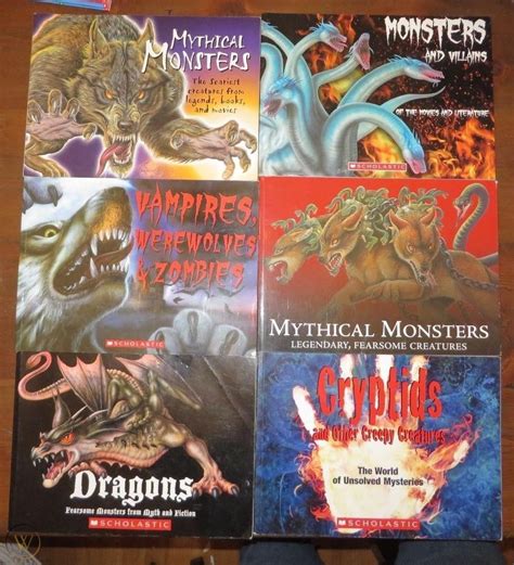 Lot 6 Scholastic Mythical Monsters Villains Vampires Werewolves Dragons ...