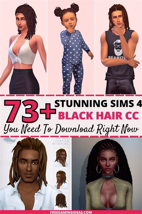 73+ Stunning Sims 4 Black Hair CC You Need To Download Now | Sims 4 ...