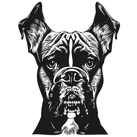 Premium Vector | Boxer dog hand drawn vector line art drawing black and ...