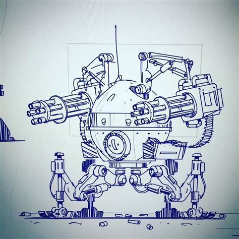 Mech Sketch, Matt Tkocz | Robot art, Robot illustration, Robots drawing