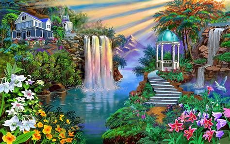 Top 53+ paradise beautiful waterfall wallpaper latest - in.cdgdbentre