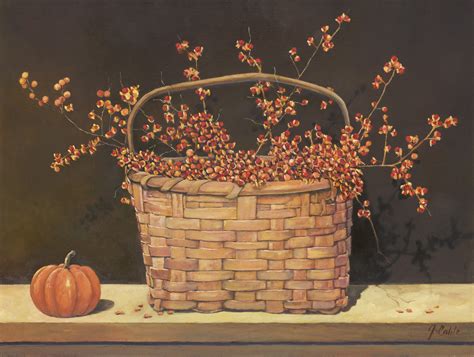 "Basket of Bittersweet" (Original art by Jerry Cable Studio)