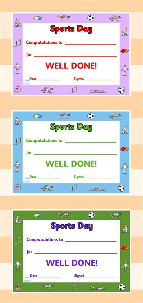 Editable Award Certificates | Sports day certificates, Sports day ...