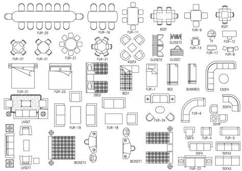 AutoCAD Furniture Blocks - CAD Drawing Layouts