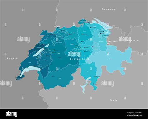 Vector modern illustration. Simplified administrative map of ...