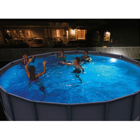 Intex Above Ground Underwater LED Magnetic Swimming Pool Wall Light (4 ...