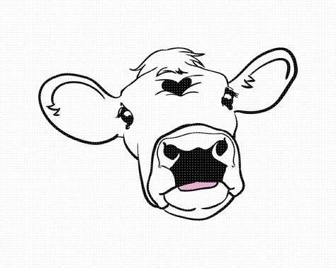 cow face clip art black and white - denisseapeuxab