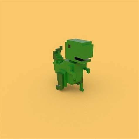 3D model Dinosaur Game Chrome Dino Game 3D Animated VR / AR / low-poly ...