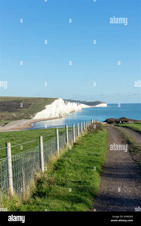 Seven Sisters Cliffs from Seaford Head Nature Reserve, Seaford, East ...