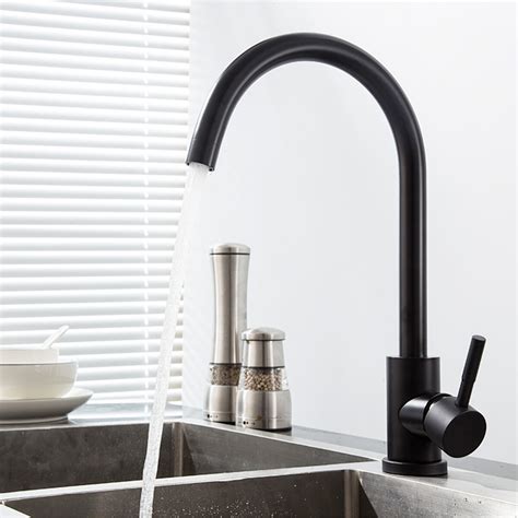 Stainless steel kitchen sink faucet mixed 360° rotation hot and cold ...