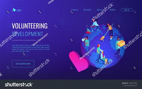 Volunteers Work On Globe Cleaning Helping Stock Vector (Royalty Free ...