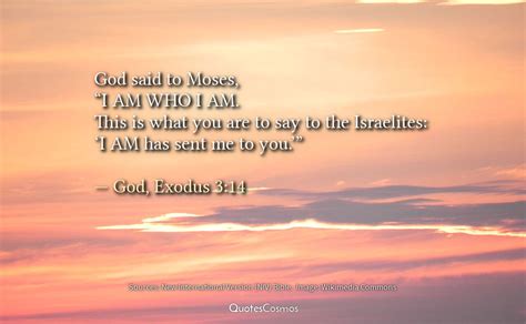 “I AM WHO I AM”, Exodus 3:14 - QuotesCosmos