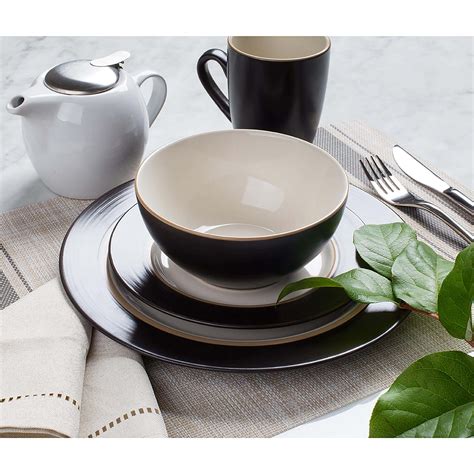 Thomson Pottery Kensington Stoneware Dinnerware - Set of 16 (Brown ...