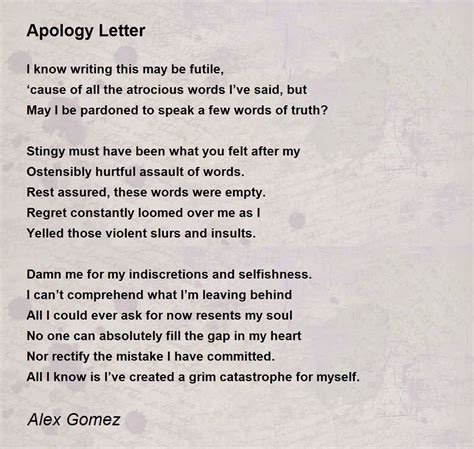 Apology poems