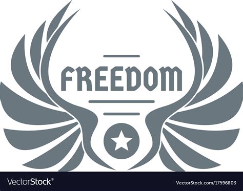 Freedom wing logo simple gray style Royalty Free Vector