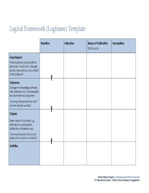 Logical Framework Template Excel - Fill Online, Printable, Fillable ...