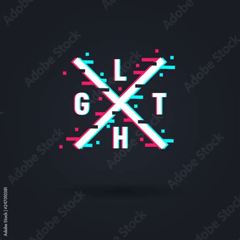 Vector glitch logo. Vector frame in distorted glitch style. Abstract ...